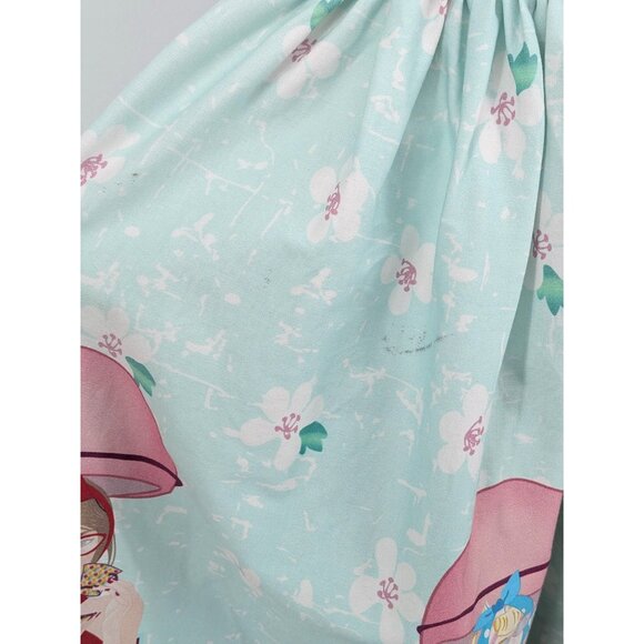 Unique Vintage Midi Swing Skirt Novelty Salon Print Rockabilly Pin Up Size XL - Picture 3 of 13